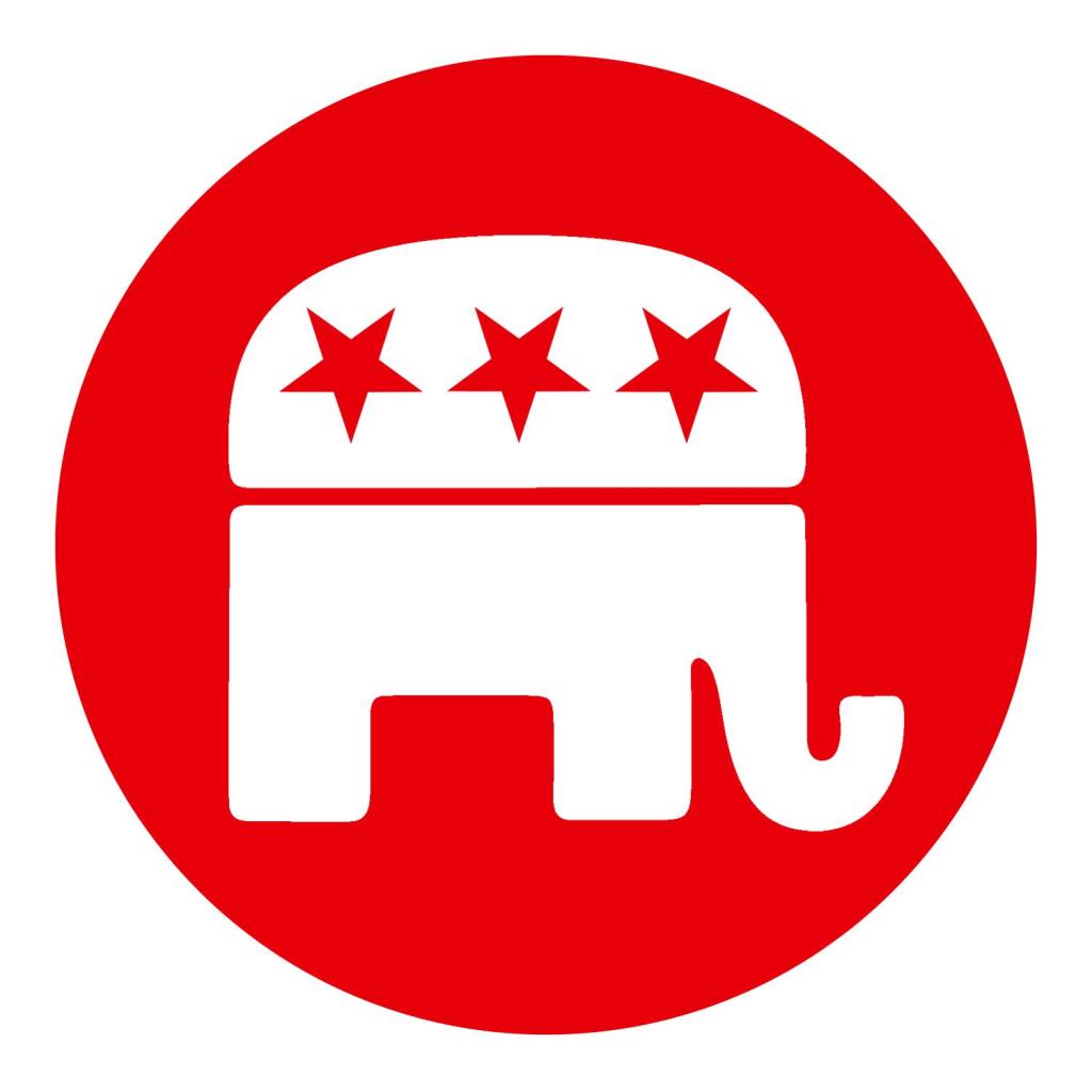 New GOP Logo as of 2025 - one color red elephant